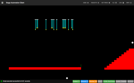 A screenshot from the user interface from the product Stage Automation